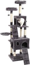 Maenor® Luxe Krabpaal - Krabpaal Voor Katten - Krabpaal Voor Grote Katten - Kattenboom met Krabpalen - Multiniveau Krabpaal - Kattenboom - 180cm - Zwart