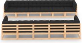 11-delige Loungeset met antracietkleurige kussens grenenhout
