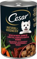 2x Cesar - Natural Goodness - Met Rund, Wortels, Sperziebonen & Kruiden - 2 verpakkingen van 400g