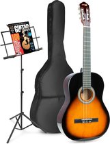 Akoestische gitaar voor beginners - MAX SoloArt klassieke gitaar / Spaanse gitaar met o.a. 39'' gitaar, muziekstandaard, gitaartas, gitaar stemapparaat en extra accessoires - Sunbu