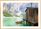 Poster Met Metaal Gouden Lijst - Dolomiti Hut Poster