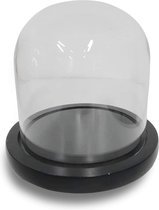 Kleine Ronde Stolp-Vitrine | H13cm x Ø10cm | Glas | Transparant - Zwart