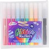foto van Glitterstiften GROOT 10 stuks verschillende kleuren  15 cm hoog 1.5 dikte inclusief alpaca sleutelhanger