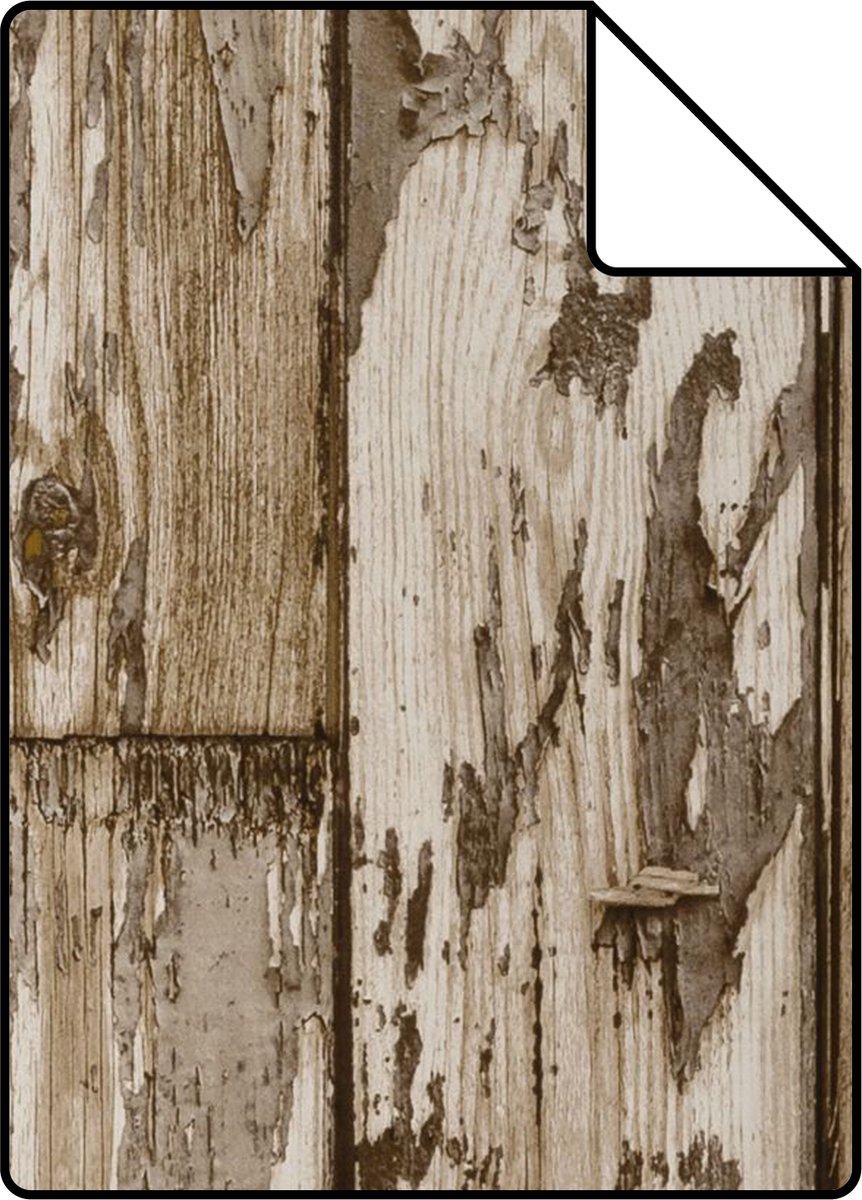 Proefstaal Origin Wallcoverings behang planken bruin - 26.5 x 21 cm - 307142-S