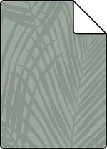Proefstaal Origin Wallcoverings behang palmbladeren vergrijsd groen - 347709 - 26,5 x 21 cm