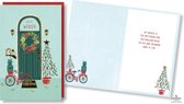 Lannoo Cards • Luxe dubbele Kerstkaarten • 6 stuks • Goud-foliedruk • Preegdruk/reliëf • Beste Wensen • (6 x €2.95)