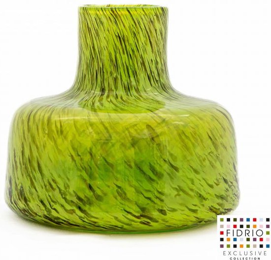 Design Vaas Utopia - Fidrio FROGGY - glas, mondgeblazen bloemenvaas - diameter 8 cm hoogte 21 cm