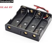 Batterijhouder 4xAA - 6 Volt Output - Batterijclip - batterij case - AA Battery holder, battery case, battery adapter