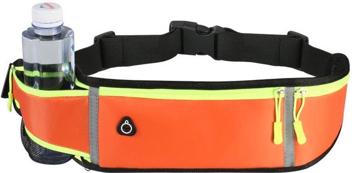 Heuptas - Running Belt - Heuptasje met waterflesje houder - Hardloop - Drinkfles Sport heuptas met kleine vakje voor je munt geld LB-905- Oranje