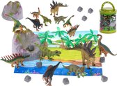 Speelfigurenset met speelmat - Dinosaurus spelen - 7 Delig