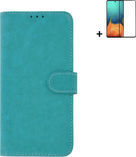 Coque MoDo pour Samsung Galaxy A53 5G - Etui livre en similicuir - Etui turquoise avec protecteur d'écran complet
