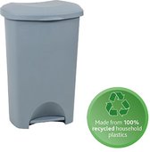 Seau à pédale - poubelle - poubelle - 50 litres matière recyclée - gris