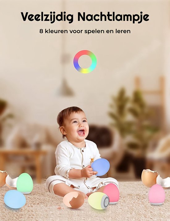 Oplaadbaar Nachtlampje Voor Kinderen - Warm Wit - Nachtlampje Baby - Dimbaar en Draadloos - Timer- en geheugenfunctie - USB Oplaadbaar Nachtlampje Volwassenen