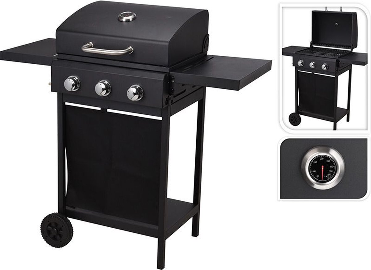 Oneiro’s Luxe Vaggan Gas barbecue - 106 x 53 x H102 - 3 branders - zomer - grillen - tuin - koken – tafelen – gas