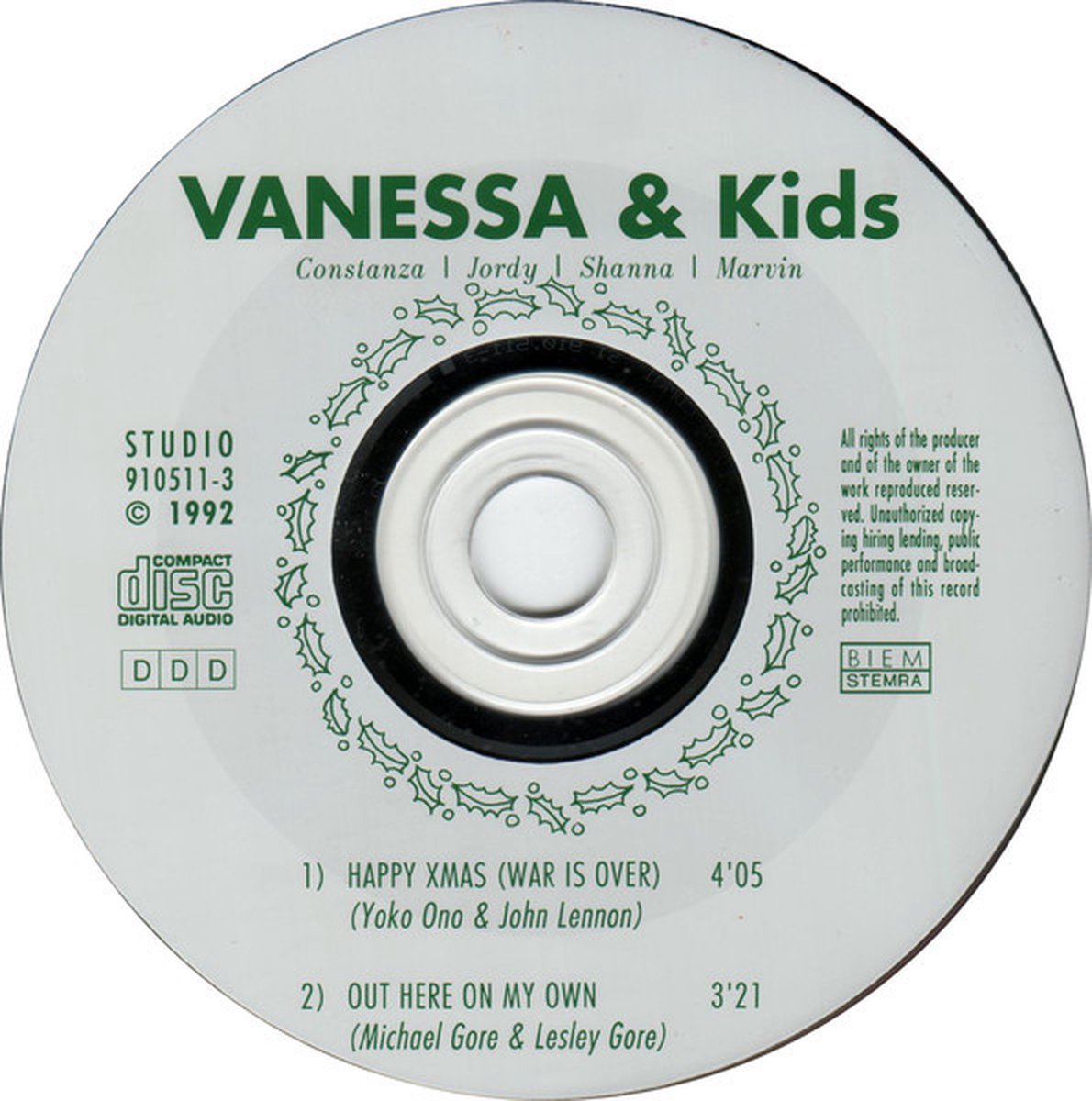 Vanessa & Kids – Happy Xmas (War Is Over) / Out Here On My
