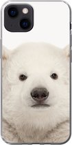Geschikt voor iPhone 13 hoesje - IJsbeer - Dieren - Wit - Kinderen - Jongens - Meisjes - Siliconen Telefoonhoesje