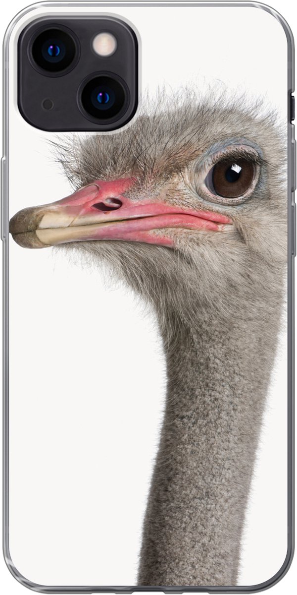 Telefoonhoesje Geschikt voor iPhone 13 hoesje - Struisvogel - Dieren - Kinderen - Jongens - Meisjes - Vogel - Siliconen Telefoonhoesje Telefoonhoesje