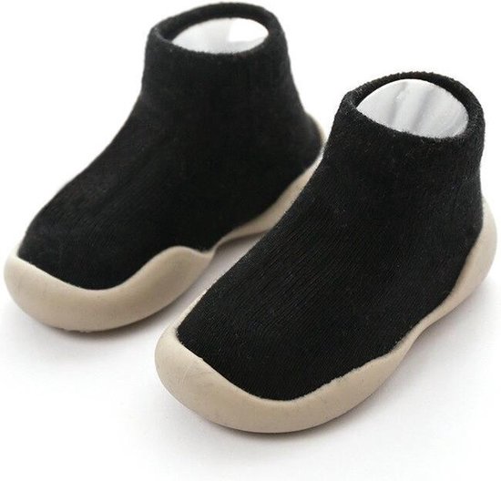 Antislip baby schoentjes - eerste loopschoentjes - schoenmaat 20-21 – 12-18 maanden (13cm) - zwart - Completebabyuitzet - Completebabyuitzet
