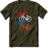 Amsterdam Bike City T-Shirt | Souvenirs Holland Kleding | Dames / Heren / Unisex Koningsdag shirt | Grappig Nederland Fiets Land Cadeau | - Leger Groen - L