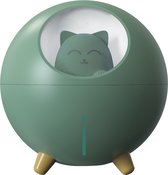 Lucky cat - Luchtbevochtiger - emerald green - 220ML - Laag geluidsniveau met aroma therapie