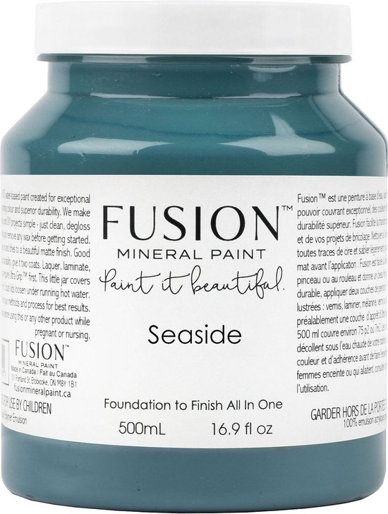 Fusion mineral paint - meubel verf - blauw - Acryl Verf  - Seaside - 500 ml