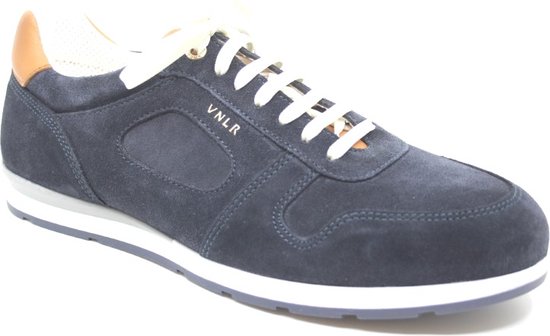 Van Lier, 2219714, 2219714 660, Blauw suède sneaker wijdte G 1/2