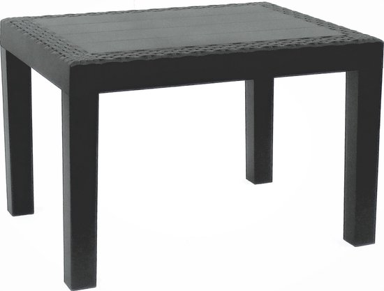 Tuintafel MINI Jack - bijzettafel 59 X 46 Cm - hoogte 40cm - Antraciet - voor buiten - Rotan Look