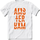 Amsterdam T-Shirt | Souvenirs Holland Kleding | Dames / Heren / Unisex Koningsdag shirt | Grappig Nederland Fiets Land Cadeau | - Wit - M