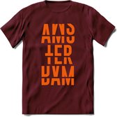 Amsterdam T-Shirt | Souvenirs Holland Kleding | Dames / Heren / Unisex Koningsdag shirt | Grappig Nederland Fiets Land Cadeau | - Burgundy - S