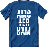 Amsterdam T-Shirt | Souvenirs Holland Kleding | Dames / Heren / Unisex Koningsdag shirt | Grappig Nederland Fiets Land Cadeau | - Donker Blauw - XL