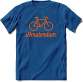 Amsterdam Fiets Stad T-Shirt | Souvenirs Holland Kleding | Dames / Heren / Unisex Koningsdag shirt | Grappig Nederland Fiets Land Cadeau | - Donker Blauw - 3XL