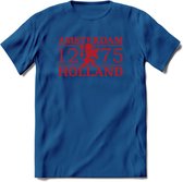 Amsterdam T-Shirt | Souvenirs Holland Kleding | Dames / Heren / Unisex Koningsdag shirt | Grappig Nederland Fiets Land Cadeau | - Donker Blauw - L