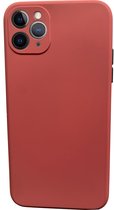 Apple iphone11 pro max Hoesje Back Cover met camera bescherming Donker roze 1x Gratis Glass Screenprotector