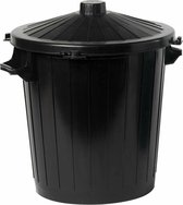 Poubelle Cosy & Trendy + Couvercle - 62 x 54 x 72 cm - 80 litres - Noir