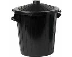 Prullenbak - Kunststof - Zwart - 80 liter