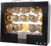 42x Gouden glazen kerstballen 5-6-7 cm - Glans/mat/glitter/doorzichtig - Kerstboomversiering goud