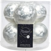 Decoris Kerstballen - 6 st - wit ijslak - glas - mat-glans - 8 cm
