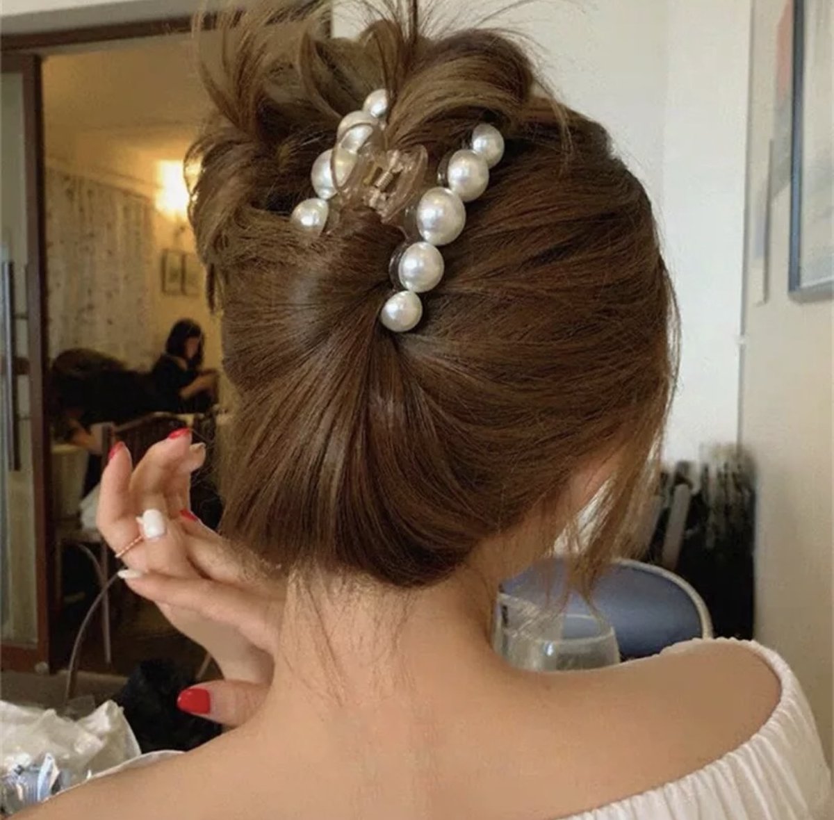 10 Pièces Pinces à Cheveux Perles, Accessoire Cheveux Fille Mini