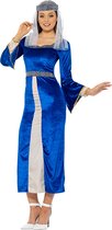 Karnival Costumes Maid Marion Kostuum Dames Carnavalskleding Dames Carnaval - Polyester - Blauw - Maat XS - 2-Delig Jurk/Hoofddeksel