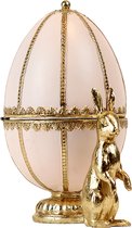 Goodwill - Ornament Egg Set with Rabbit - 18 cm - roze/goud