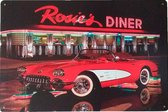Signs-USA - Retro wandbord - metaal - Rosies Diner - 30 x 40 cm