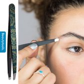 BeautyTools LIMITED EDITION Epileerpincet PRECISION - Pincet met Schuine Bek Voor Wenkbrauwen - Exotic Green - Tweezers (9.5 cm) -  (BT-2090)