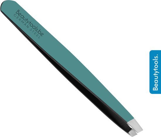 PROMO ! BeautyTools Pince à épiler / pince à épiler professionnelle pour sourcils: vert océan - pointe oblique - (BT-1963)