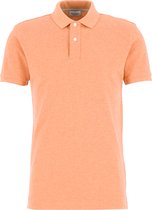 Profuomo slim fit polo - katoen pique - licht oranje melange -  Maat: M