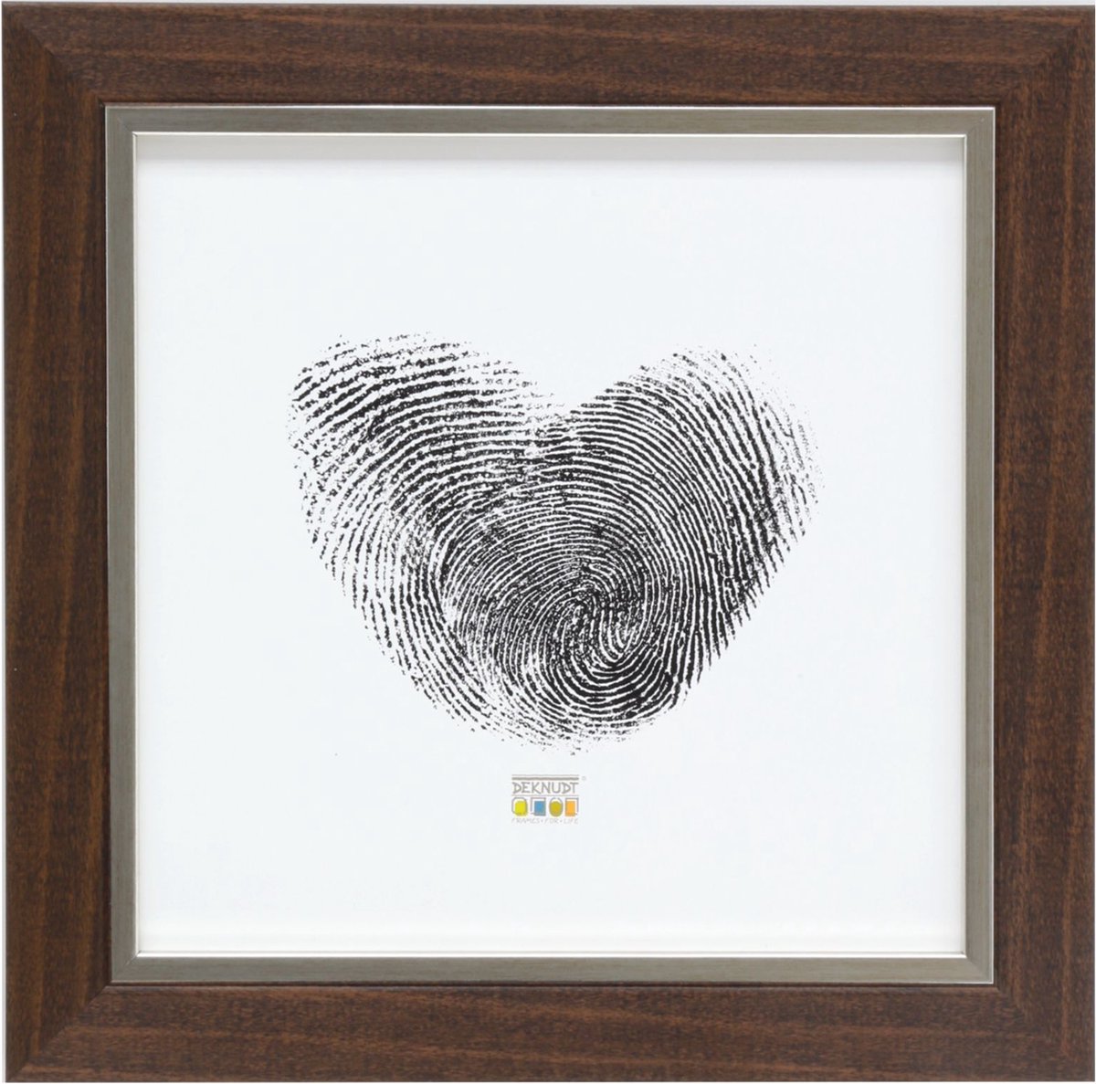 Deknudt Frames fotolijst S45VH3 - bruin met zilverbies - foto 15x15 cm