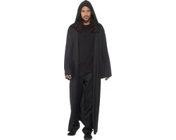 Vegaoo - Lange donkere cape met capuchon voor mannen
