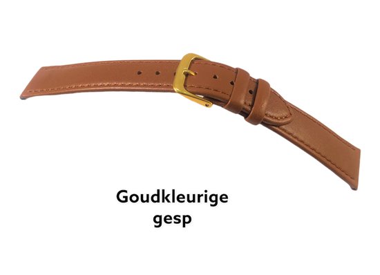 Bracelet de montre-10mm-cuir véritable-marron souple-boucle plate couleur or-10mm