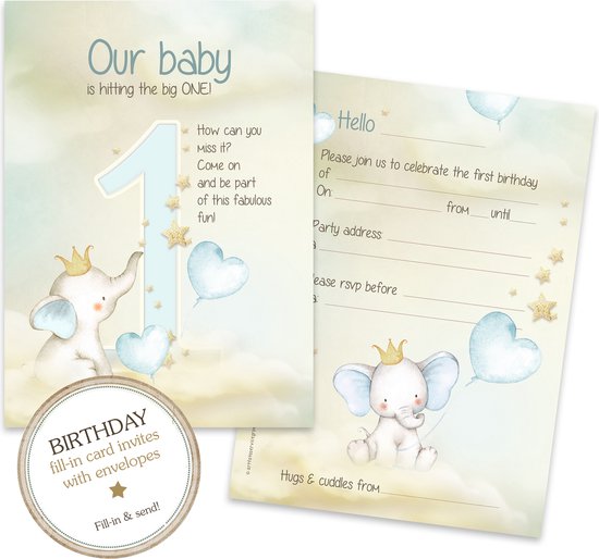 6 Cartes d'anniversaire avec enveloppe BC003 B- Invitation anniversaire -  cartes