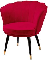 Fauteuil "Soft" - 1 zit - Velvet Rood - Moderne zetel - B 70 cm - Design fauteuil