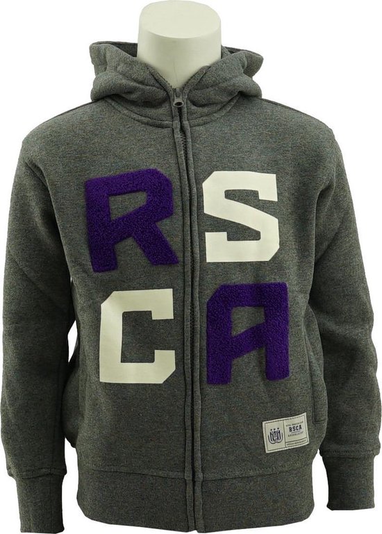 Sweat à capuche RSC Anderlecht gris lettres 'RSCA' taille 158/164 (du 13 au 14 ans)